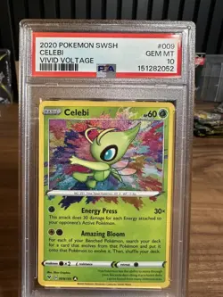 PSA 10 Celebi Vivid Voltage 009/185 SWSH Amazing Rare Graded Pokemon Card - Image 2