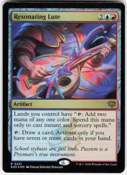Resonating Lute Foil 221 Secrets of Strixhaven Magic the Gathering - Image 1