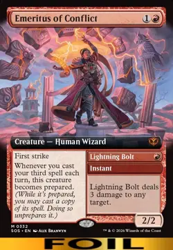 Emeritus of Conflict ** FOIL EXTENDED ART ** #332 - Secrets of Strixhaven MTG - Image 1
