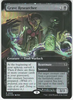 Grave Researcher Extended Art Foil 325 Secrets of Strixhaven Magic the Gathering - Image 1