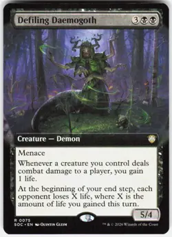 Defiling Daemogoth Extended Art 75 Secrets of Strixhaven Magic the Gathering - Image 1
