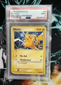 Pokemon Pikachu Comic Con Promo 60/106 psa9 - Image 1