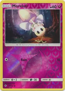 x4 Morelull - 97/147 - Common - Reverse Holo Pokemon SM3 Burning Shadows M/NM - Image 1