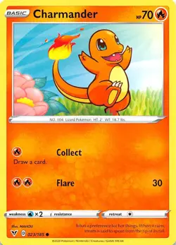 Charmander 023/185 SWSH04: Vivid Voltage Pokemon - Image 1