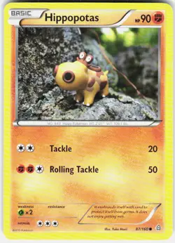 Hippopotas 87/160 XY Primal Clash Pokemon - Image 1