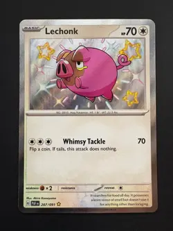 Lechonk 207/091 Pokemon Paldean Fates Shiny Rare Near Mint NM 2024 - Image 1