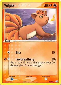 Vulpix 72/106 Emerald Pokemon - Image 1