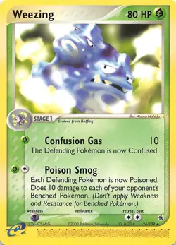 Weezing 24/109 Ruby and Sapphire Pokemon - Image 1