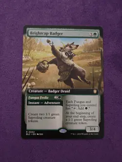 Brightcap Badger (Extended Art) - Normal NM MTG Commander: Bloomburrow - Image 1