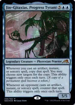 Jin-Gitaxias, Progress Tyrant FOIL PROMO STAMP Kamigawa: Neon Dynasty MTG NM - Image 1