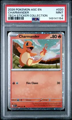 2026 POKEMON ASC EN-ASCENDED HEROES TECH STICKER COLLECTION CHARMANDER PSA 9 - Image 1