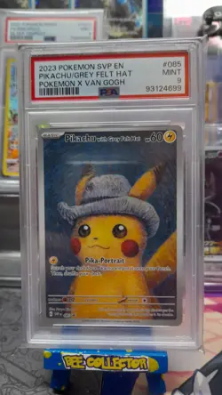 Pokemon tcg 2023 Pikachu with Grey Felt Hat SVP 085 Van Gogh Promo PSA 9 MINT - Image 1