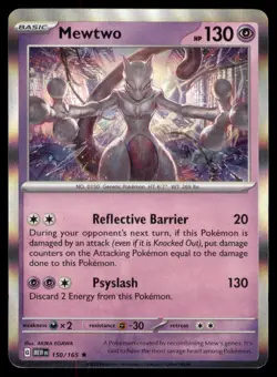 Mewtwo 150/165 Rare 151 Pokemon TCG NM - Image 1