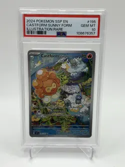 2024 Pokemon SSP Castform Sunny Form Illustration Rare #195/191 | PSA 10 GEM MT - Image 1