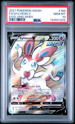 Pokemon Sylveon V (Full Art) 183/203 SWSH07: Evolving Skies Holo PSA 10 - Image 1