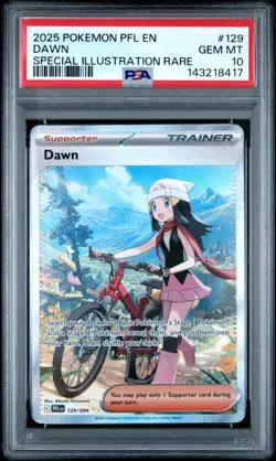 2025 POKEMON PFL EN-PHANTASMAL FLAMES SPECIAL ILLUSTRATION RARE #129 DAWN PSA 10 - Image 1