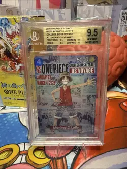2026 One Piece Monkey D. Luffy College Basketball US VOYAGE Promo Card BGS 9.5 - Image 1