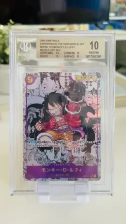 One Piece BGS 10 PRISTINE Monkey D Luffy Manga Alt Art 2025 OP09-119 OP09 JPN - Image 2