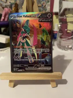 Pokemon TCG Iron Valiant EX Paradox Rift 249/182 Holo SIR Near Mint **miscut** - Image 1