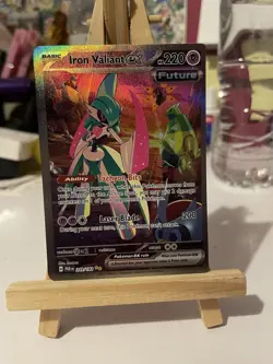 Pokemon TCG Iron Valiant EX Paradox Rift 249/182 Holo SIR Near Mint **miscut** - Image 3