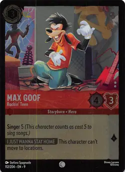 Max Goof Rockin' Teen Foil 112/204 Fabled Disney Lorcana - Image 1