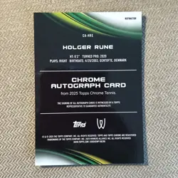 HOLGER RUNE 2025 Topps Chrome Tennis AUTO Autograph Refractor Card. 37/99 - Image 2