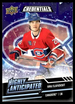 2022-23 Upper Deck Credentials Highly Anticipated Juraj Slafkovsky RC #HA-5 - Image 1