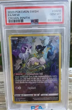 PSA 10 Mew GG10/GG70 Pokemon TCG 2023 Crown Zenith Ultra Rare Holo - Image 1