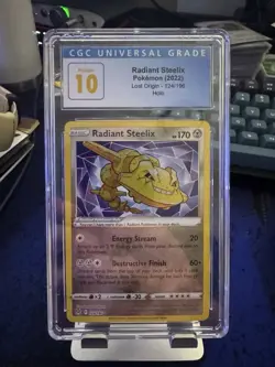 Pokemon TCG Radiant Steelix Lost Origin 124/196 CGC Pristine 10, Blue Label - Image 1