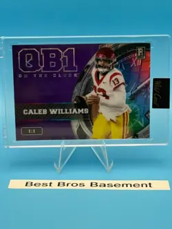 2023 Wild Card Football Caleb Williams #OCW-CW4 QB1 On The Clock 1/1 Bears - Image 1