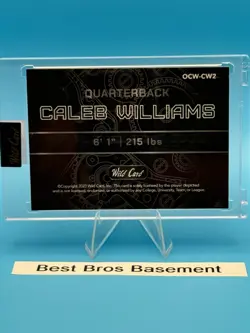 2023 Wild Card Football Caleb Williams #OCW-CW4 QB1 On The Clock 1/1 Bears - Image 2