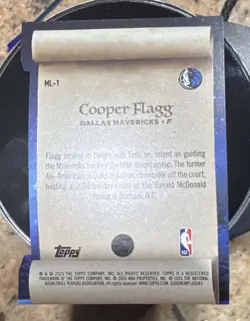 2025 Topps Making the Nice List Rookie Insert Cooper Flagg ML-1 Dallas Mavericks - Image 2