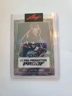 Pat LaFontaine 1/1 Leaf Metal Pre-Production Proof – Buffalo Sabres One-of-One - Image 1