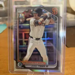 James Tibbs III 2024 Bowman Draft Chrome 1st Refractor #BDC-40 Giants Dodgers - Image 1