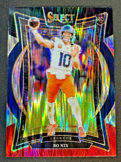 2024 Panini Select - Concourse Bo Nix #30 Black & Red Shock Prizm (RC) Broncos - Image 1