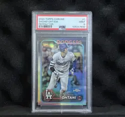 Topps Chrome 2024 Shohei Ohtani #1 Refractor PSA 9 Dodgers Baseball - Image 1