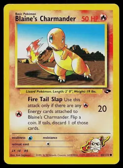 Pokemon Card Gym Challenge Blaine's Charmander 60/132 Common - Image 1