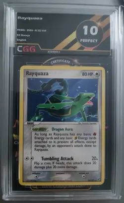 Pokemon Card - Rayquaza 22/107 Ex Deoxys CGG 10 2005 - Image 1