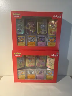 (2) Brand New Pokemon 4 Mini Tins 4 Promo Cards Bundle 151 Sam's Club Bundle TCG - Image 1