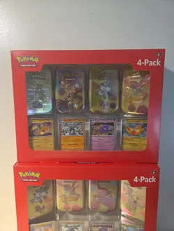 (2) Brand New Pokemon 4 Mini Tins 4 Promo Cards Bundle 151 Sam's Club Bundle TCG - Image 2