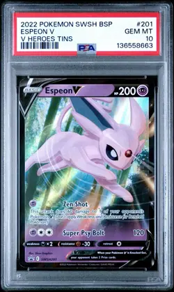 Espeon V SWSH201 SWSH: Sword & Shield Promo Cards Holo PSA 10 - Image 1