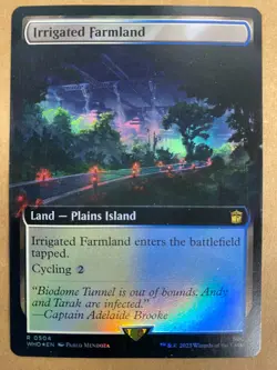 MTG 1x FOIL EXTENDED ART Irrigated Farmland 504 Universes Doctor Who Magic x1 NM - Image 1