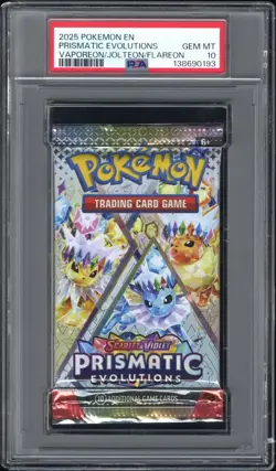 Pokemon S&V Prismatic Evolutions Vaporeon Jolteon Flareon Pack PSA 10 Gem Mint - Image 1