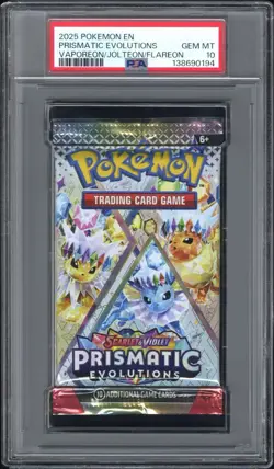Pokemon S&V Prismatic Evolutions Vaporeon Jolteon Flareon Pack PSA 10 Gem Mint - Image 3