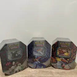 Pokemon TCG Paldea Partners Tin Set x3 Meowscarada Skeledirge Quaquaval Sealed - Image 1