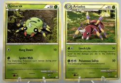 Spinarak 83/123 & Ariados 15/123 HeartGold SoulSilver Pokemon NM - Image 1