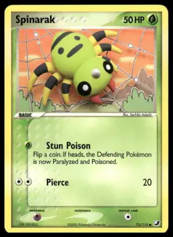 Pokemon Unseen Forces #75/115 Spinarak Common - Image 1
