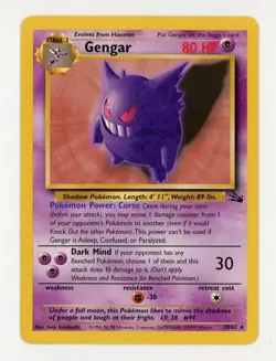 Gengar - Pokemon 1999 Fossil #20 NM-MT - Image 1