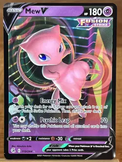 Pokemon TCG Mew V 113/264 Fusion Strike Holo Rare - Image 1