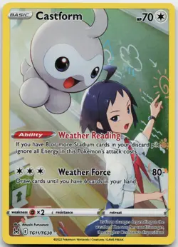 Castform TG11/TG30 Holo Lost Origin Trainer Gallery Pokemon NM - Image 1